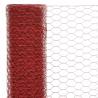 Chicken Wire Fence Steel with PVC Coating 25x1 m Red - HiPoMarket