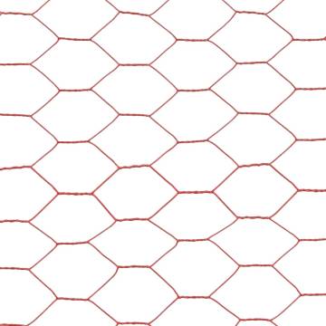 Chicken Wire Fence Steel with PVC Coating 25x1 m Red - HiPoMarket