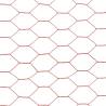 Chicken Wire Fence Steel with PVC Coating 25x1 m Red - HiPoMarket