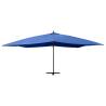 Cantilever Umbrella with Wooden Pole - Azure Blue 400x300 cm