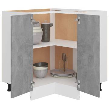 Corner Bottom Cabinet - Concrete Grey | 75.5x75.5 cm