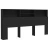 Headboard Cabinet Black 200x19x103.5 cm - Stylish Storage Solution