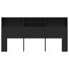 Headboard Cabinet Black 200x19x103.5 cm - Stylish Storage Solution