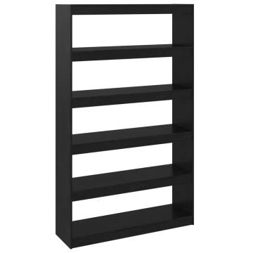 Elegant Black Book Cabinet & Room Divider - Solid Pinewood