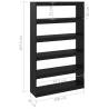 Elegant Black Book Cabinet & Room Divider - Solid Pinewood