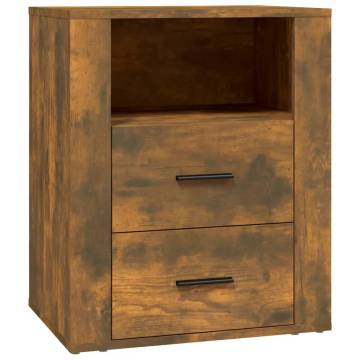 Stylish Smoked Oak Bedside Cabinet - 50x36x60 cm | HipoMarket