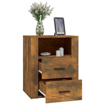 Stylish Smoked Oak Bedside Cabinet - 50x36x60 cm | HipoMarket