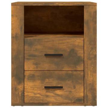 Stylish Smoked Oak Bedside Cabinet - 50x36x60 cm | HipoMarket