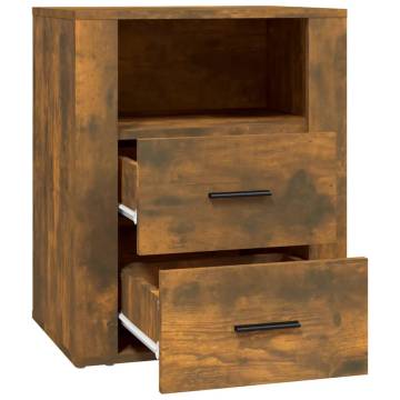 Stylish Smoked Oak Bedside Cabinet - 50x36x60 cm | HipoMarket