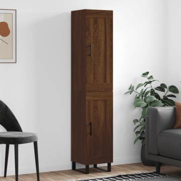 Elegant Highboard in Brown Oak - Stylish Storage Solution