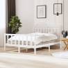 Bed Frame White Solid Wood 140x200 cm Colour white Size 140 x 200 cm 