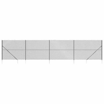 Chain Link Fence with Spike Anchors Anthracite - 1.4x10m