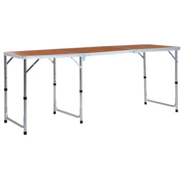 Foldable Camping Table Aluminium 180x60 cm - Portable & Durable