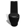 Stand Toilet & Bidet Set - Elegant Black Ceramic Design