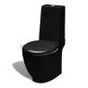 Stand Toilet & Bidet Set - Elegant Black Ceramic Design