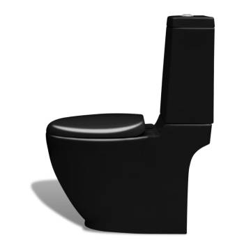 Stand Toilet & Bidet Set - Elegant Black Ceramic Design