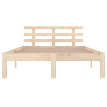 Solid Wood Bed Frame 200x200 cm - Modern & Sturdy Design