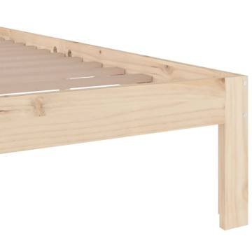 Solid Wood Bed Frame 200x200 cm - Modern & Sturdy Design