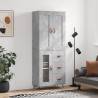 Highboard Concrete Grey 69.5x34x180 cm Engineered Wood Colour concrete grey Quantity in Package 1 Model 1 glass door 3 drawers 