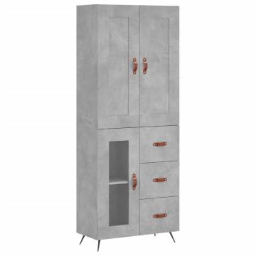 Stylish Highboard Concrete Grey - 69.5x34x180 cm | HipoMarket