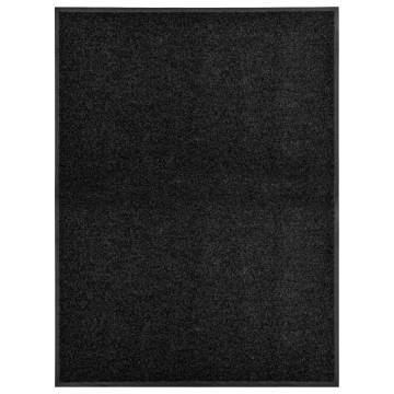 Washable Black Doormat 90x120 cm - Indoor/Outdoor Use