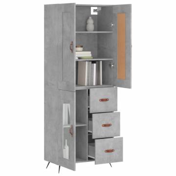 Stylish Highboard Concrete Grey - 69.5x34x180 cm | HipoMarket