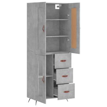 Stylish Highboard Concrete Grey - 69.5x34x180 cm | HipoMarket