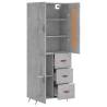 Stylish Highboard Concrete Grey - 69.5x34x180 cm | HipoMarket