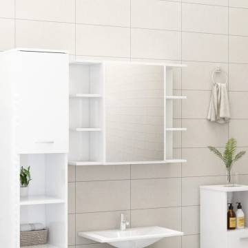 High Gloss White Bathroom Mirror Cabinet | 80x20.5x64 cm