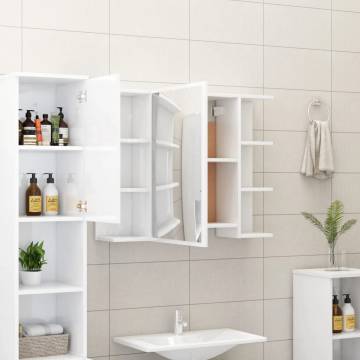 High Gloss White Bathroom Mirror Cabinet | 80x20.5x64 cm