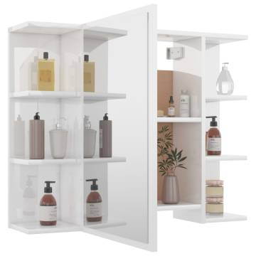 High Gloss White Bathroom Mirror Cabinet | 80x20.5x64 cm