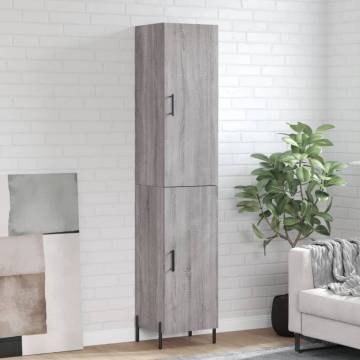 Stylish Highboard Grey Sonoma - Engineered Wood | Hipo Market