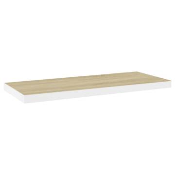 Floating Wall Shelves - Oak & White, Set of 2 | HipoMarket