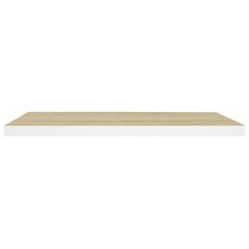 Floating Wall Shelves - Oak & White, Set of 2 | HipoMarket