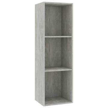 Stylish Concrete Grey Book & TV Cabinet - 36x30x114 cm