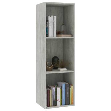 Stylish Concrete Grey Book & TV Cabinet - 36x30x114 cm