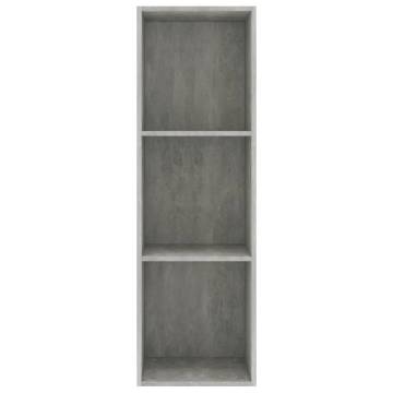 Stylish Concrete Grey Book & TV Cabinet - 36x30x114 cm