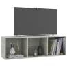 Stylish Concrete Grey Book & TV Cabinet - 36x30x114 cm