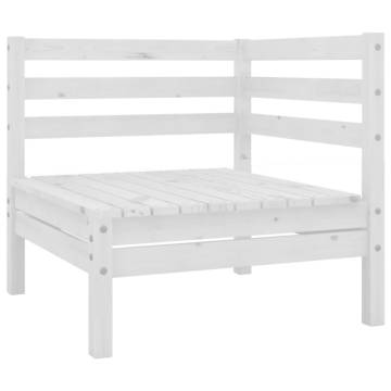 3 Piece Garden Lounge Set - Solid Pinewood - White | Hipomarket