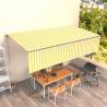 Manual Retractable Awning 6x3m Yellow & White - Hipomarket