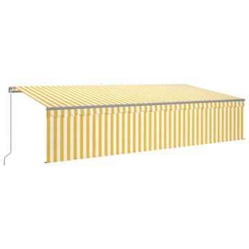 Manual Retractable Awning 6x3m Yellow & White - Hipomarket