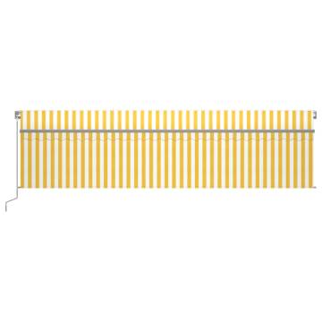 Manual Retractable Awning 6x3m Yellow & White - Hipomarket