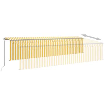 Manual Retractable Awning 6x3m Yellow & White - Hipomarket