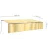 Manual Retractable Awning 6x3m Yellow & White - Hipomarket