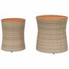 Elegant Garden Side Tables - 2 pcs Beige Poly Rattan