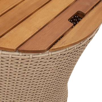 Elegant Garden Side Tables - 2 pcs Beige Poly Rattan