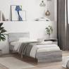 LED Light Grey Sonoma Bed Frame with Headboard - 90x190 cm