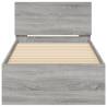 LED Light Grey Sonoma Bed Frame with Headboard - 90x190 cm