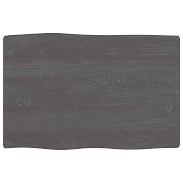 Dark Brown Solid Wood Table Top | Live Edge 60x40cm