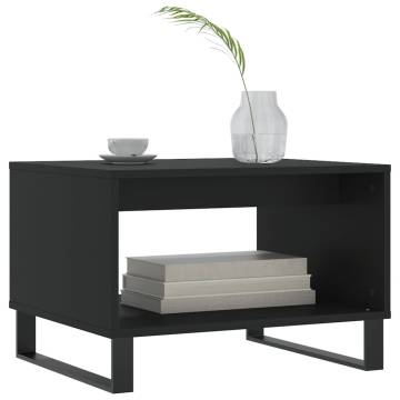 Elegant Black Coffee Table | 60x50x40 cm Engineered Wood